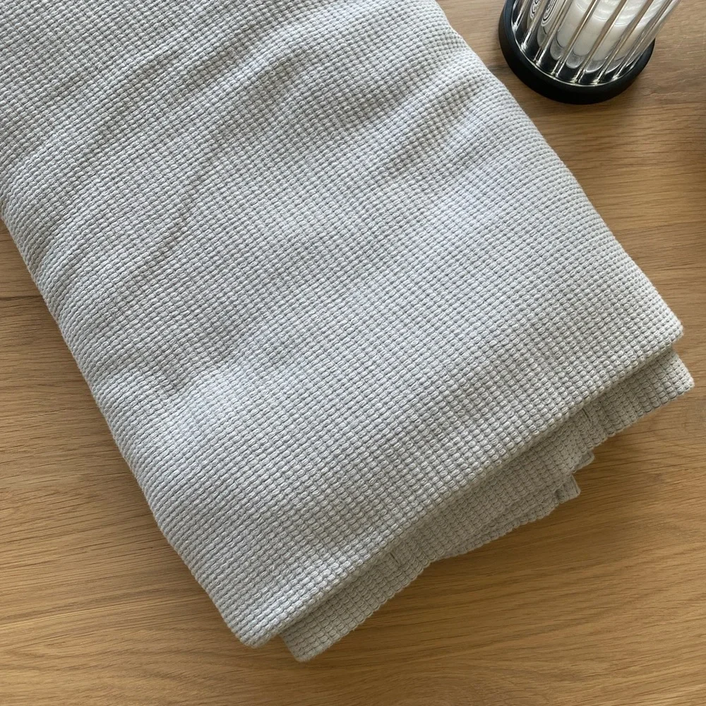 Organic Mini Waffle-Weave Shower Curtain